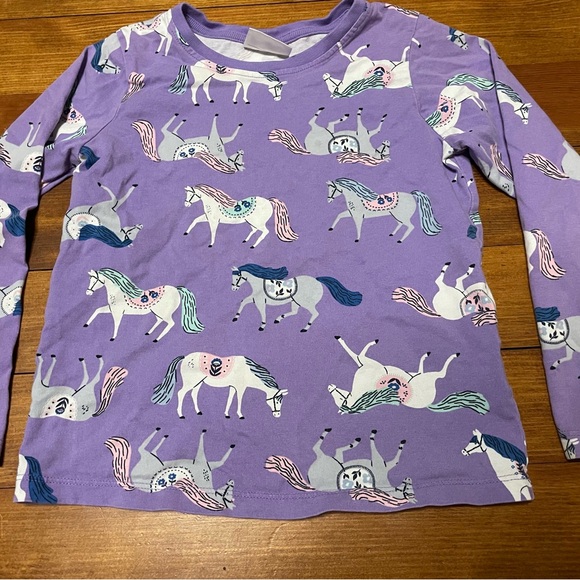 Hanna Andersson Purple Cotton Horse Long Sleeve Tee Shirt Size 6-7 or 120 cm - Picture 2 of 6